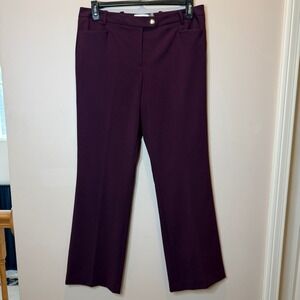 Calvin Klein Modern Fit Dress Pants Plum Purple Womens 10 Straight Leg Trousers